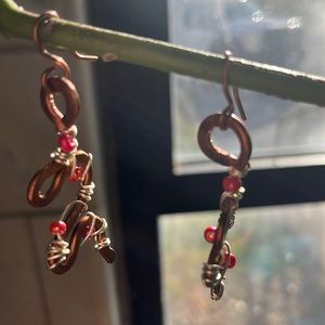 Handmade cute earrings it’s copper